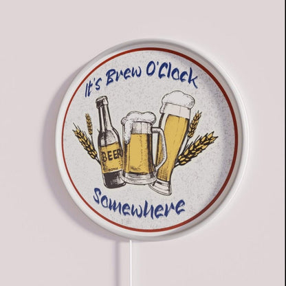 Its Brew Time Somewhere Distressed Rgb Led Neon Sign - Shineneon