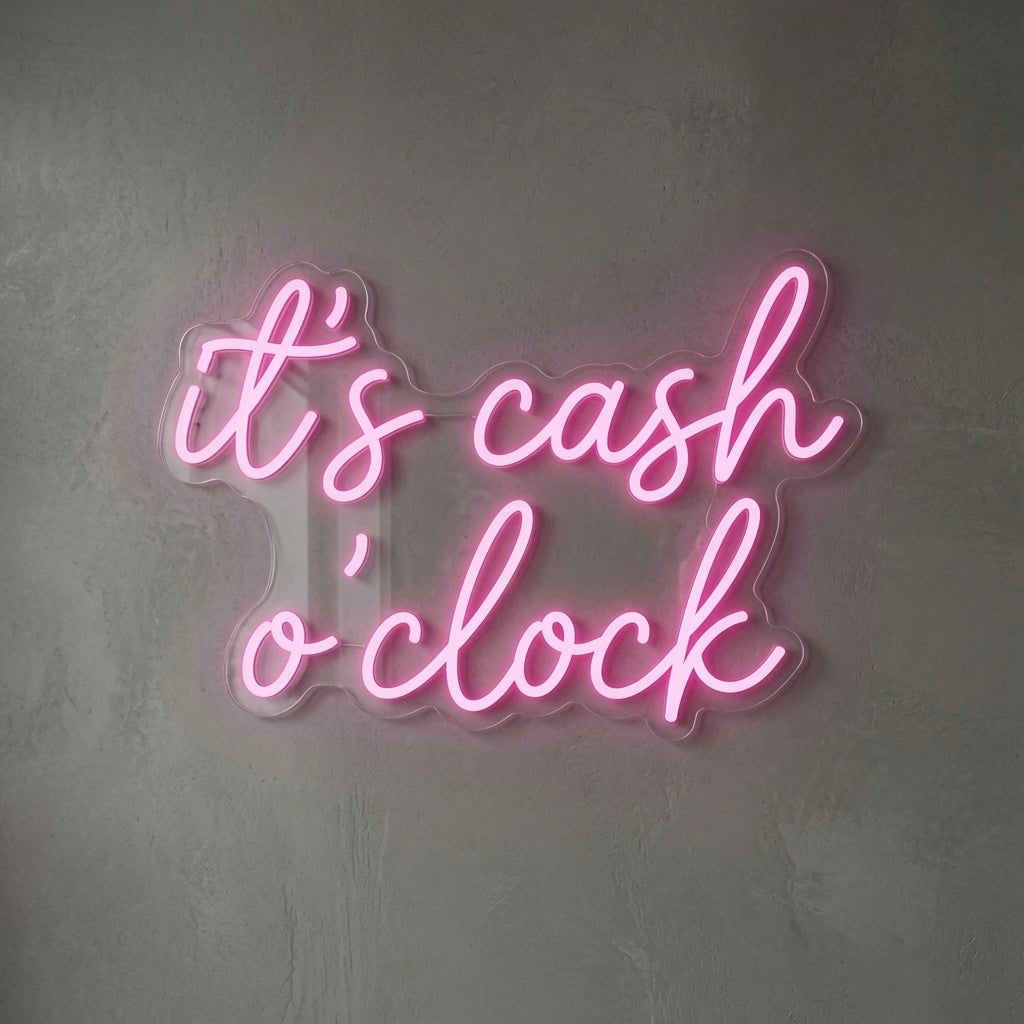 It's Cash O'clock Wall Decor LED Neon Sign - 01 Original Product Image