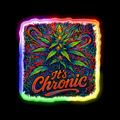 Its Chronic Psychedelic Explosion Hemp Inspired Green Leaf Led Neon Sign Rgb Color - LED neon sign close-up detail