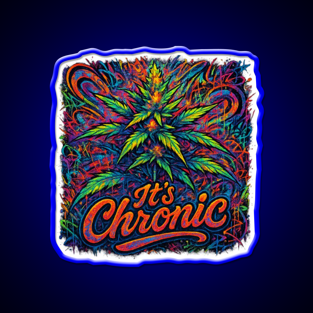 Its Chronic Psychedelic Explosion Hemp Inspired Green Leaf Led Neon Sign Rgb Color - Shineneon