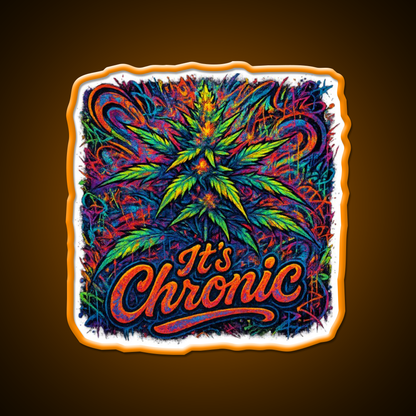 Its Chronic Psychedelic Explosion Hemp Inspired Green Leaf Led Neon Sign Rgb Color - Shineneon