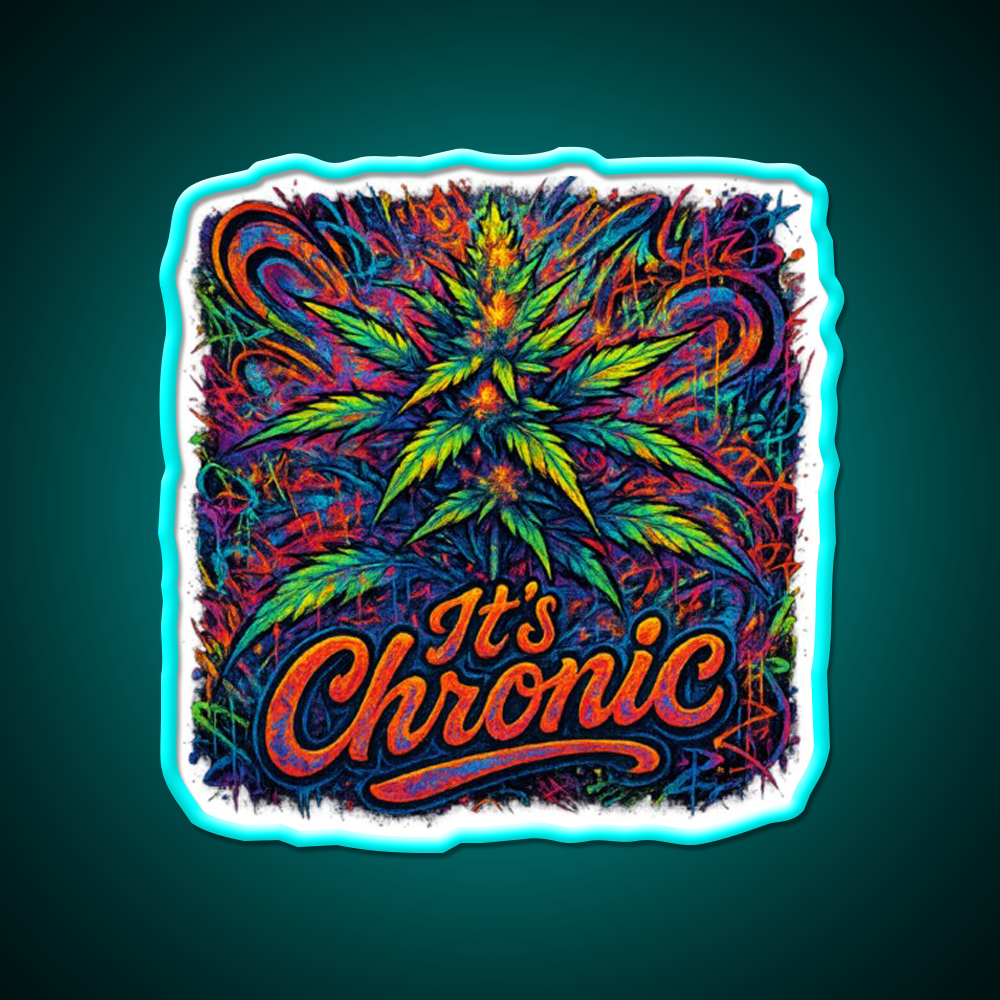 Its Chronic Psychedelic Explosion Hemp Inspired Green Leaf Led Neon Sign Rgb Color - Shineneon