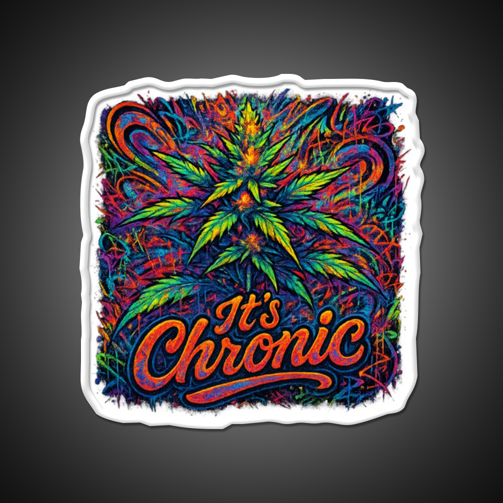 Its Chronic Psychedelic Explosion Hemp Inspired Green Leaf Led Neon Sign Rgb Color - Shineneon