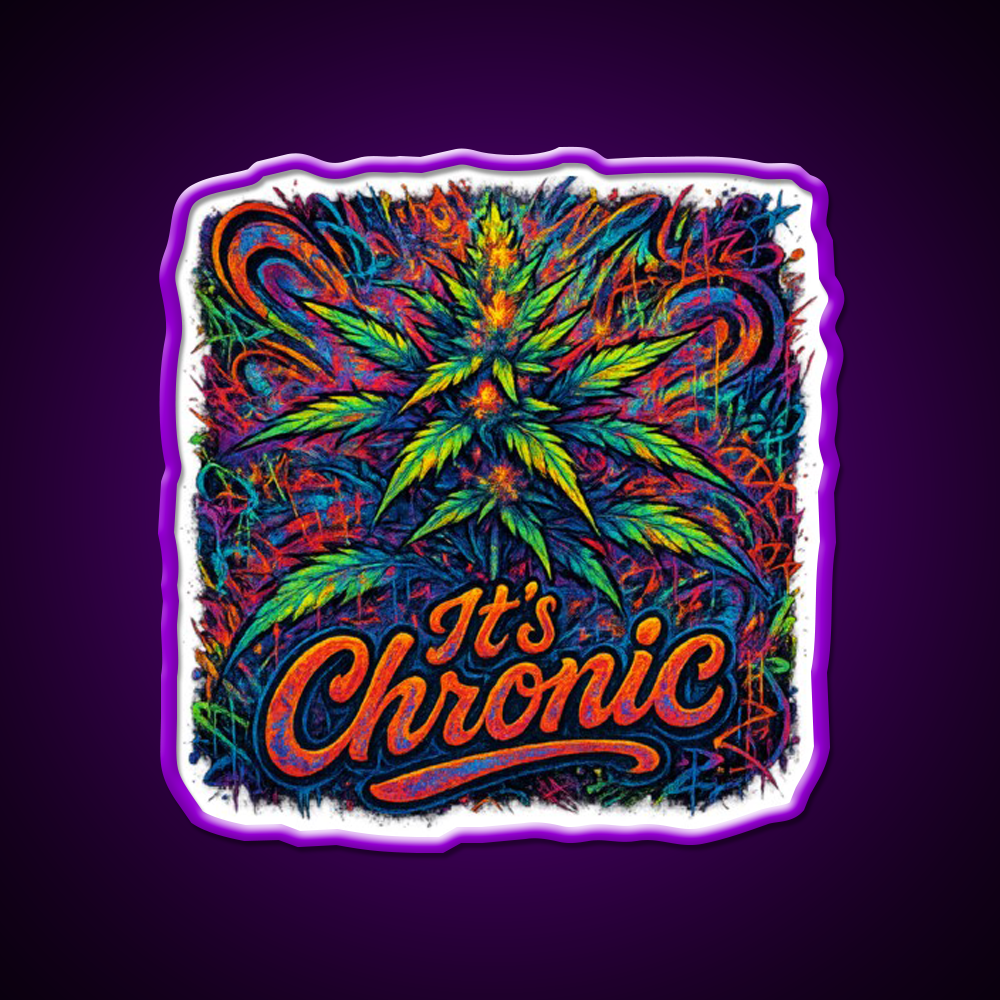 Its Chronic Psychedelic Explosion Hemp Inspired Green Leaf Led Neon Sign Rgb Color - Shineneon