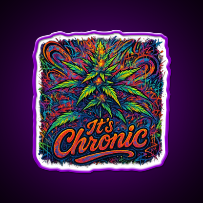 Its Chronic Psychedelic Explosion Hemp Inspired Green Leaf Led Neon Sign Rgb Color - Shineneon