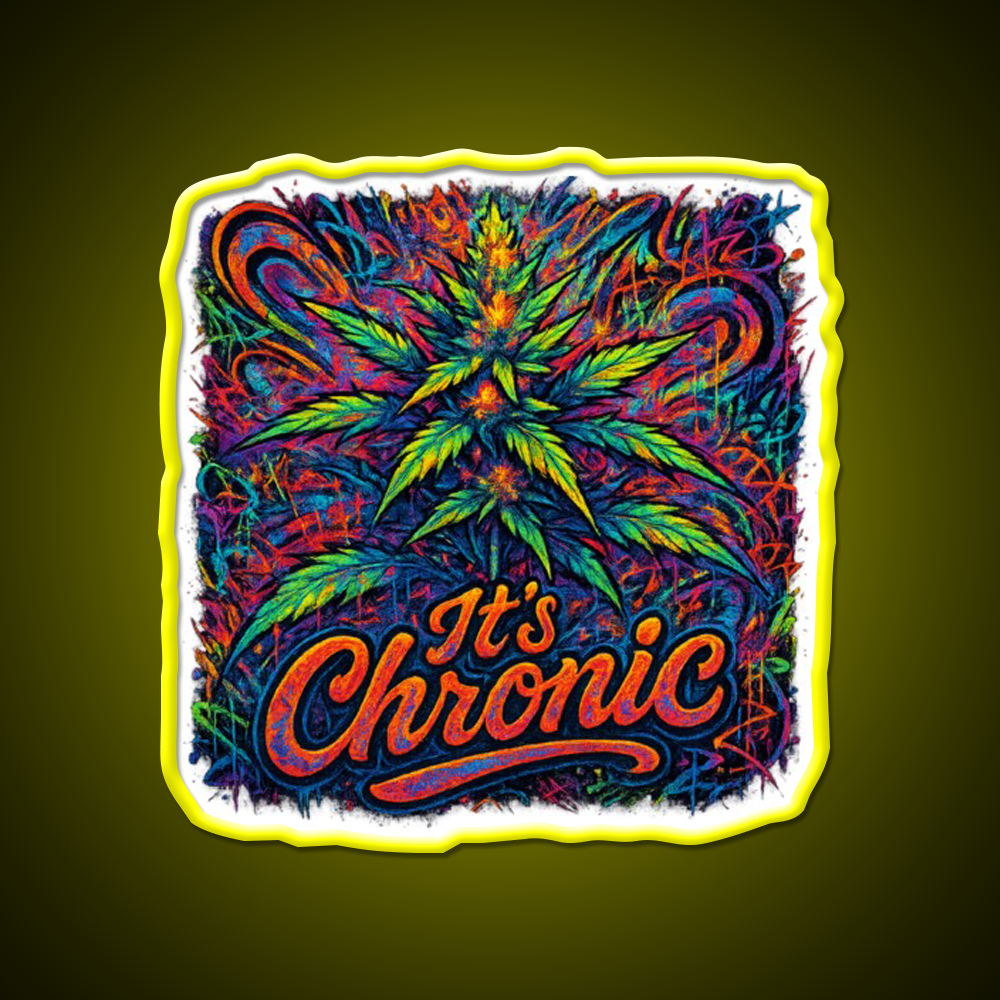Its Chronic Psychedelic Explosion Hemp Inspired Green Leaf Led Neon Sign Rgb Color - Shineneon