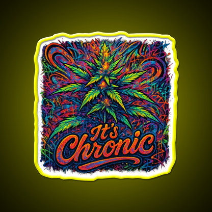 Its Chronic Psychedelic Explosion Hemp Inspired Green Leaf Led Neon Sign Rgb Color - Shineneon