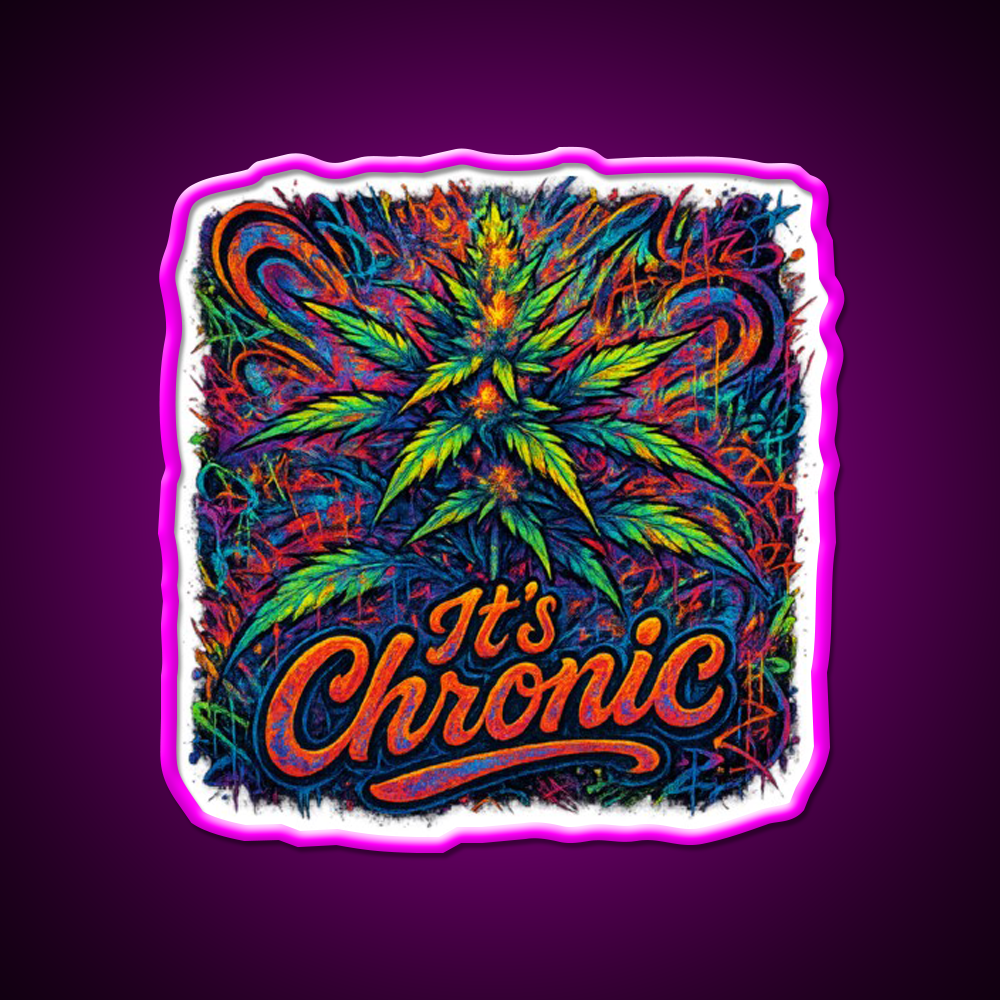Its Chronic Psychedelic Explosion Hemp Inspired Green Leaf Led Neon Sign Rgb Color - Shineneon