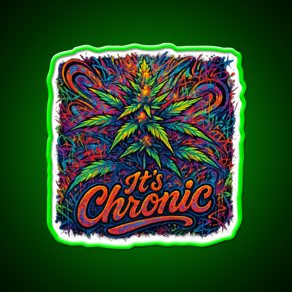 Its Chronic Psychedelic Explosion Hemp Inspired Green Leaf Led Neon Sign Rgb Color - Shineneon