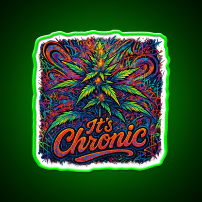 Its Chronic Psychedelic Explosion Hemp Inspired Green Leaf Led Neon Sign Rgb Color - Shineneon