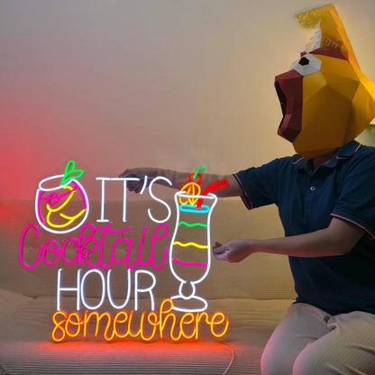 Its Cocktail Hour Somewhere Led Neon Sign Bar Led Neon Sign | Shineneon