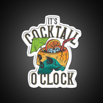 Its Cocktail Oclock Skull Drink Poster Cocktail Bar Decor Led Neon Sign Rgb Color - LED neon sign view 11