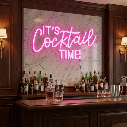 It's Cocktail Time LED Neon Sign Home Decor - 03 Real Lifestyle Scene
