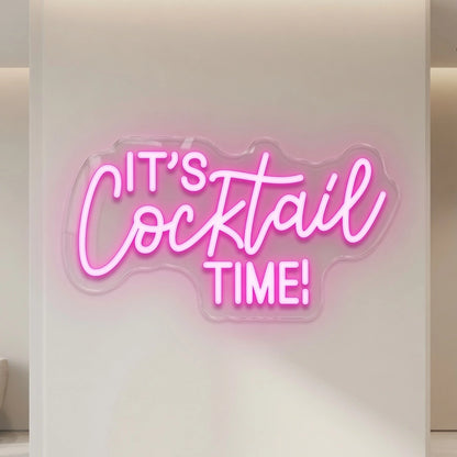 It's Cocktail Time LED Neon Sign Home Decor - 04 Size Image
