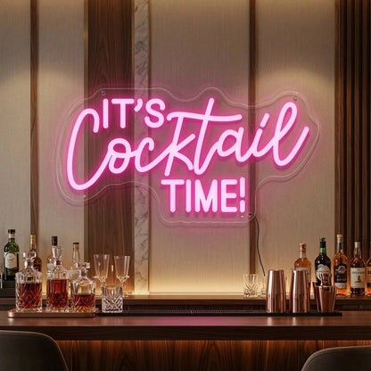 It's Cocktail Time LED Neon Sign Home Decor - Shineneon