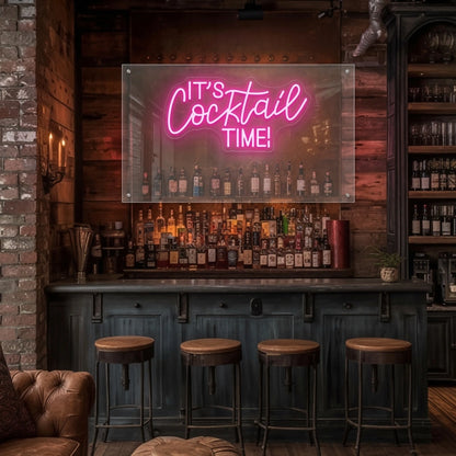 It's Cocktail Time LED Neon Sign Home Wall Art - 01 Original Product Image
