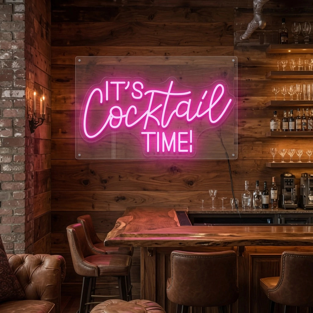 It's Cocktail Time LED Neon Sign Home Wall Art - 02 High-Converting Product Image