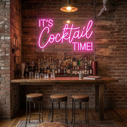 It's Cocktail Time LED Neon Sign Home Wall Art - 03 Real Lifestyle Scene