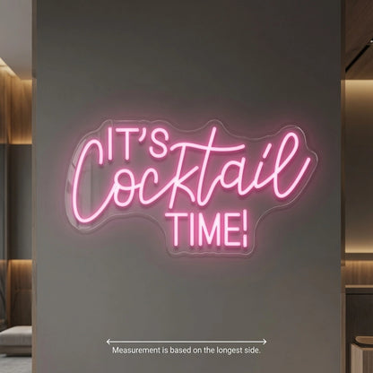 It's Cocktail Time LED Neon Sign Home Wall Art - 04 Size Image