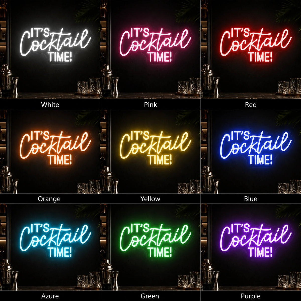 Its Cocktail Time Man Cave LED Neon Sign - Shineneon