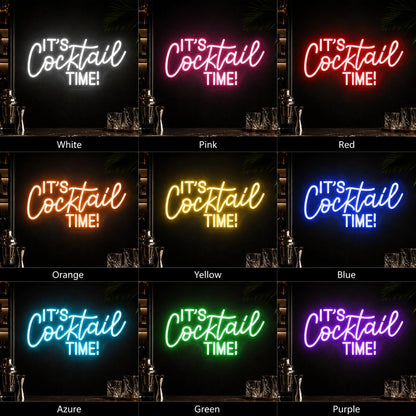 Its Cocktail Time Man Cave LED Neon Sign - Shineneon