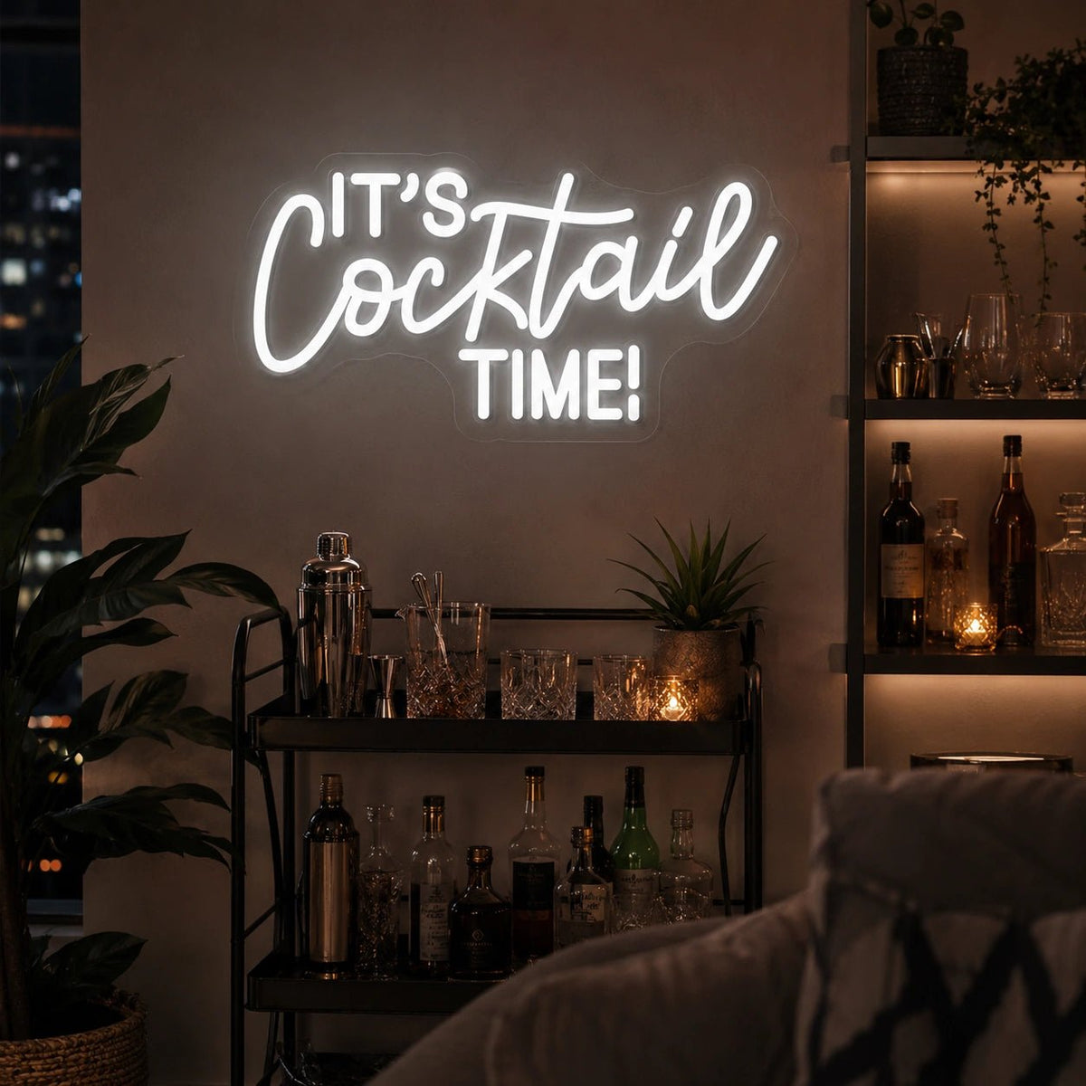 Its Cocktail Time Man Cave LED Neon Sign - Shineneon