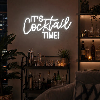 Its Cocktail Time Man Cave LED Neon Sign - Shineneon