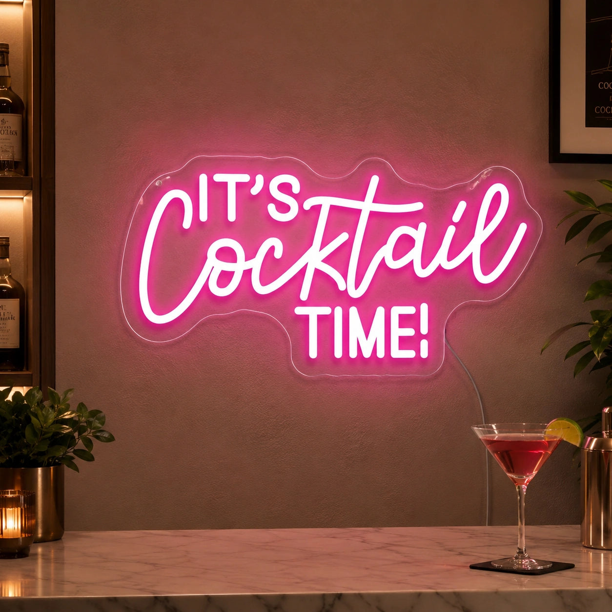 Its Cocktail Time Neon Sign LED Neon Sign high-converting product image