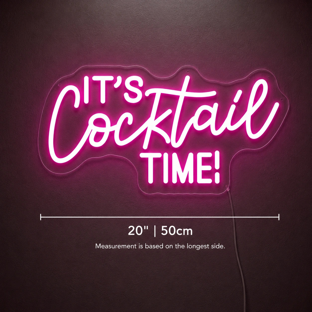 Its Cocktail Time Neon Sign LED Neon Sign size image