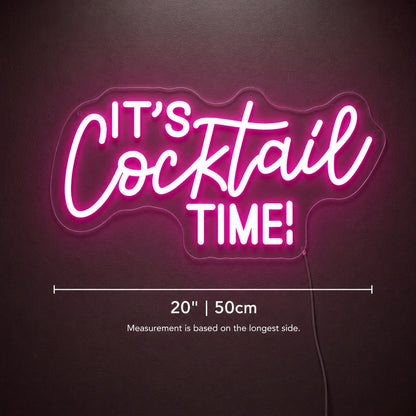 Its Cocktail Time Neon Sign LED Neon Sign size image