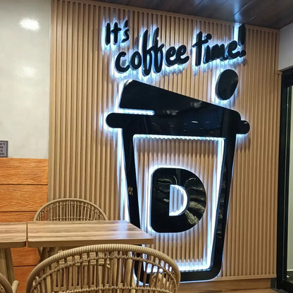 Its Coffee Time 3D Backlit Channel Letters Led Light Sign