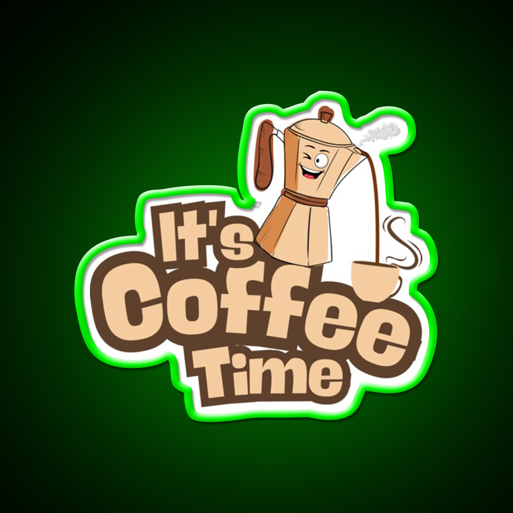Its Coffee Time Cafe Led Neon Sign Espresso Bar Art Rgb Color