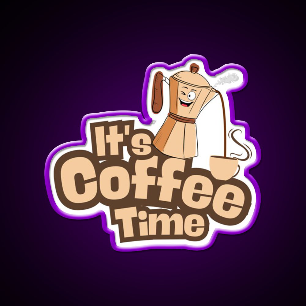 Its Coffee Time Cafe Led Neon Sign Espresso Bar Art Rgb Color