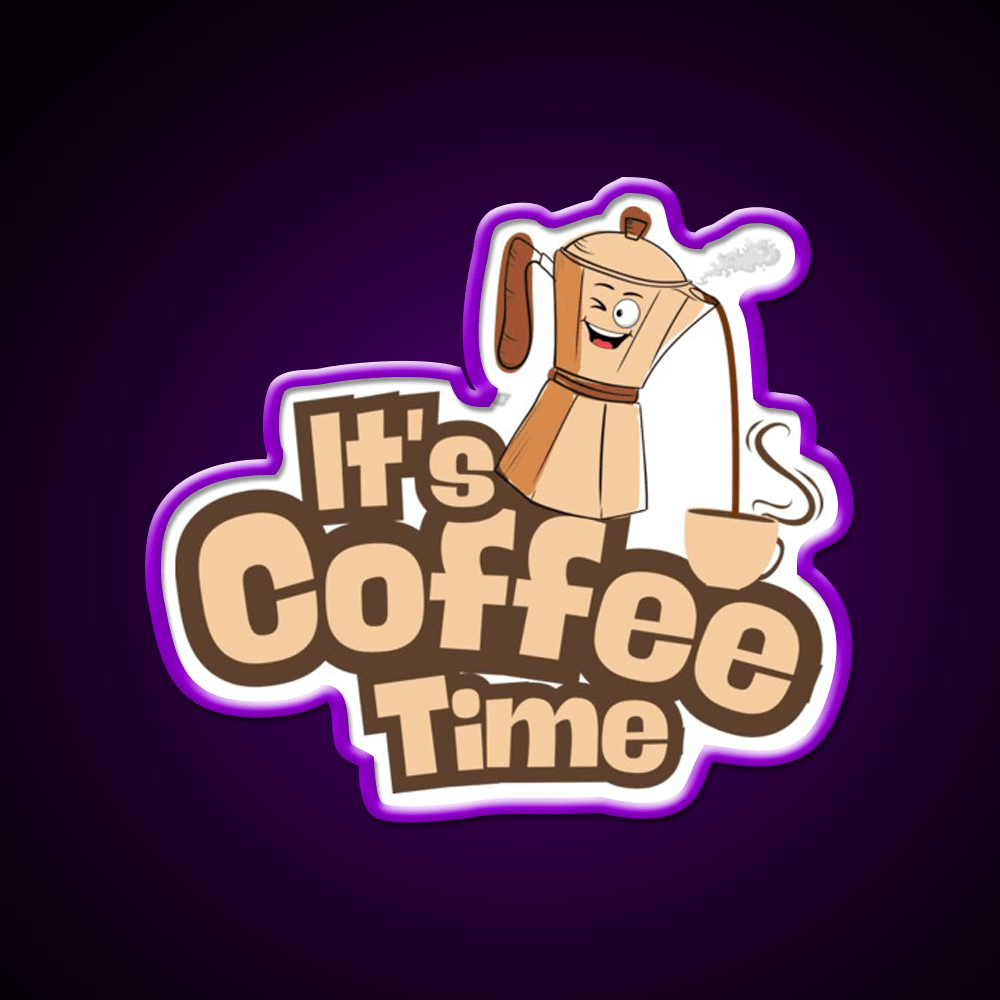 Its Coffee Time Cafe Led Neon Sign Espresso Bar Art Rgb Color - Shineneon