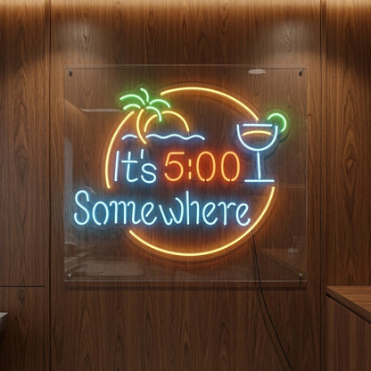 It's Five O'clock Somewhere LED Neon Sign - 04 Size Image