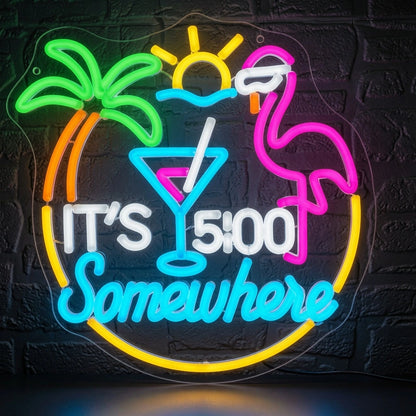 It's Five O'clock Somewhere LED Neon Sign Home Wall Art - 01 Original Product Image