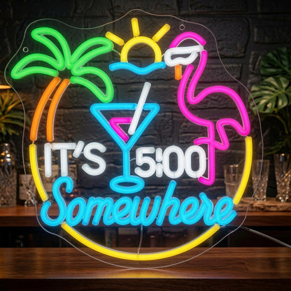 It's Five O'clock Somewhere LED Neon Sign Home Wall Art - 02 High-Converting Product Image