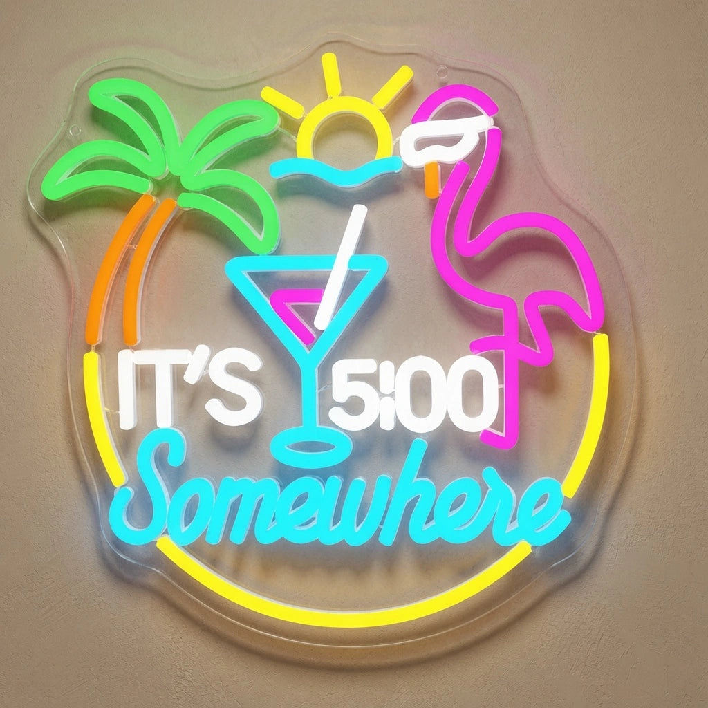It's Five O'clock Somewhere LED Neon Sign Home Wall Art - 04 Size Image