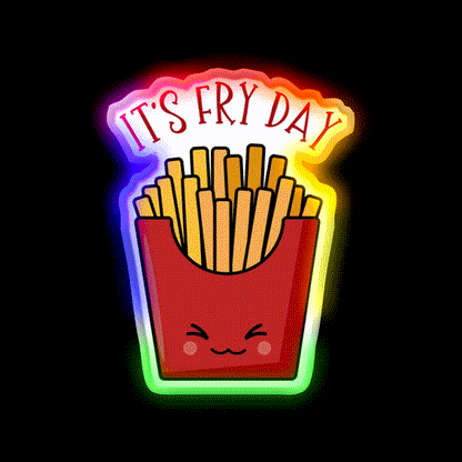 Its Fry Day Fast Food Led Neon Sign For Burger Place Rgb Color