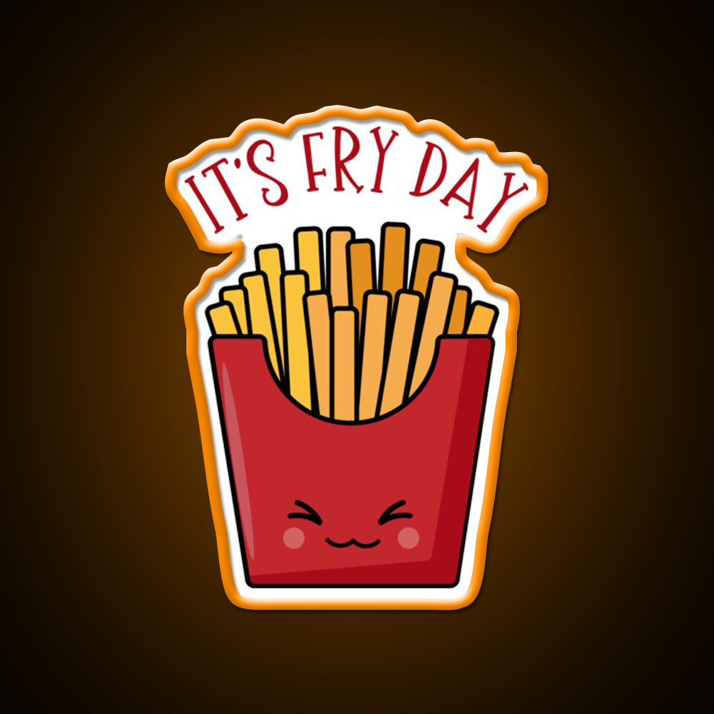 Its Fry Day Fast Food Led Neon Sign For Burger Place Rgb Color