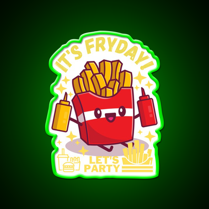Its Fryday Lets Party Fast Food Led Neon Sign For Burger Place Rgb Color
