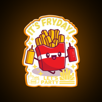 Its Fryday Lets Party Fast Food Led Neon Sign For Burger Place Rgb Color