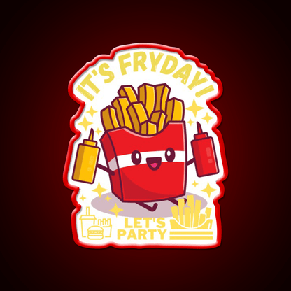 Its Fryday Lets Party Fast Food Led Neon Sign For Burger Place Rgb Color - Shineneon