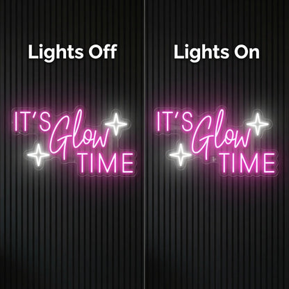 It's Glow Time LED Neon Sign Home Decor - 06 Day Night Comparison