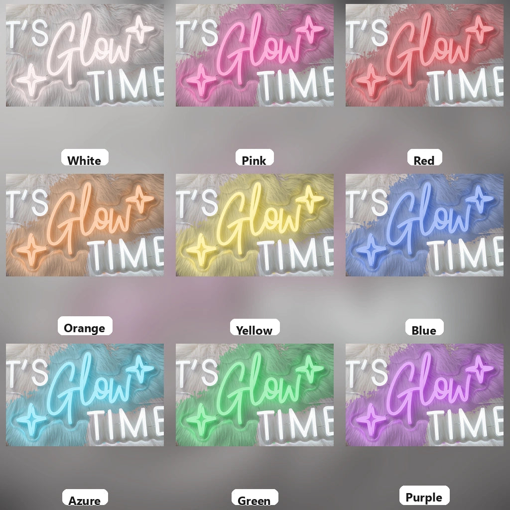 It's Glow Time LED Neon Sign Home Wall Art - 05 Color Grid