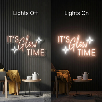 It's Glow Time LED Neon Sign Wall Neon Sign - 06 Day Night Comparison