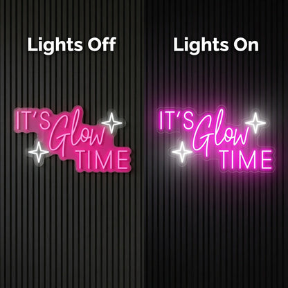It's Glow Time Wall Decor LED Neon Sign - 06 Day Night Comparison