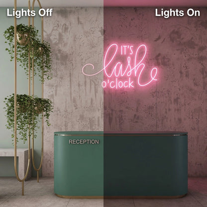 It's Lash O'clock LED Neon Sign - 06 Day Night Comparison