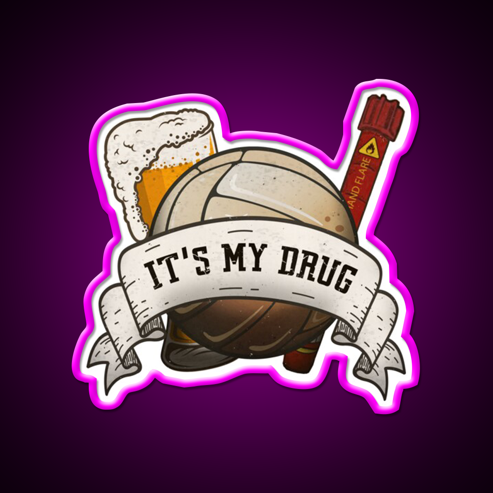 Its My Drug Beer Bar Decor Led Neon Sign Rgb Color - Neon sign mounted on wall in room
