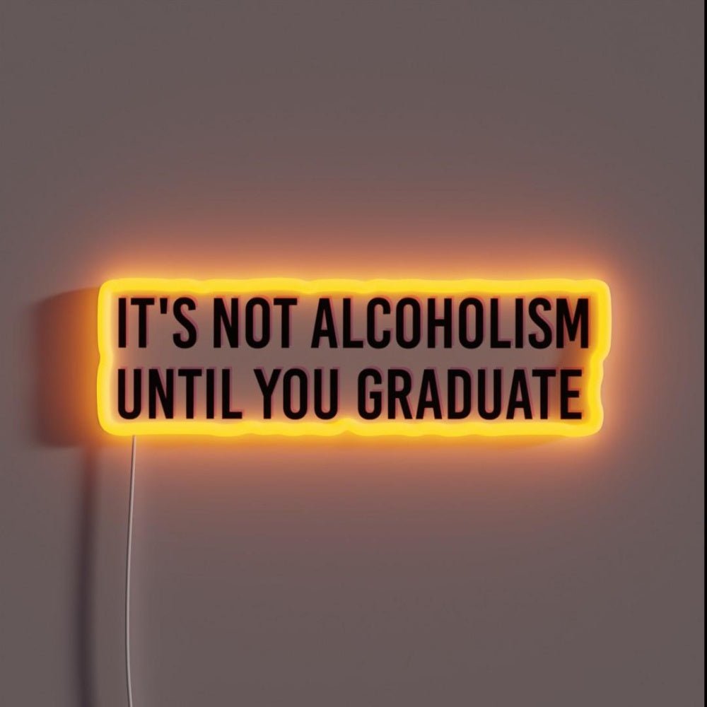 Its Not Alcoholism Until You Graduate College Tapestry Rgb Led Neon Sign - Shineneon